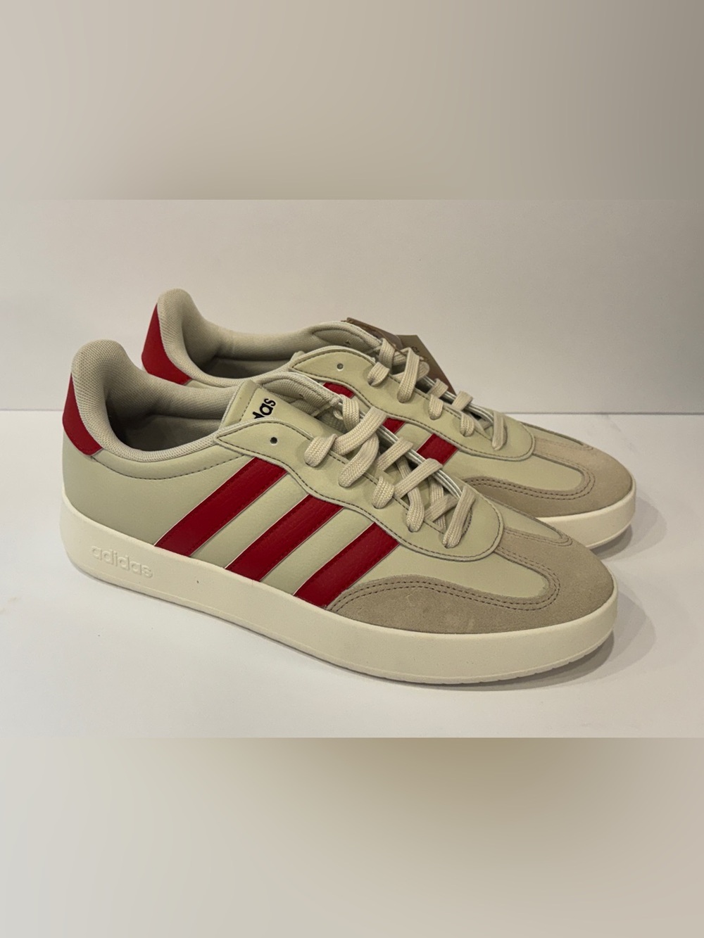 adidas Men’s Barreda Sneakers with Red Stripes 10.5